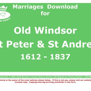 Windsor, Old St Peter & St Andrew Marriages (Download) D1462