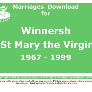Winnersh St Mary the Virgin Marriages (Download) D1464