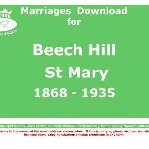 Beech Hill St Mary Marriages 1868-1935 (Download) D1476