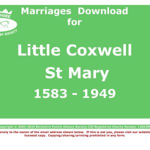 Coxwell, Little St Mary Marriages (Download) D1509