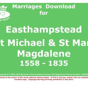 Easthampstead St Michael & St Mary Magdalene Marriages 1558-1835 (Download) D1516