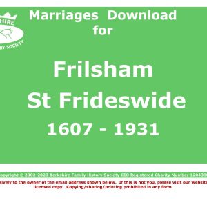 Frilsham St Frideswide Marriages (Download) D1521