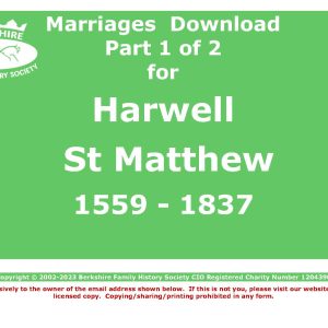 Harwell St Matthew Marriages (Download) D1528 Part 1 of 2