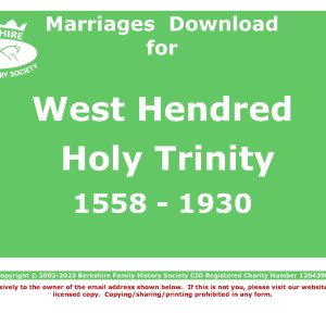 Hendred, West Holy Trinity Marriages (Download) D1531