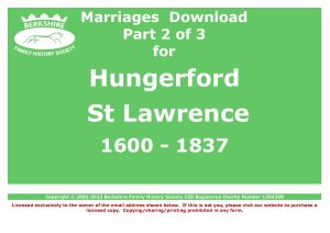 Hungerford St Lawrence Marriages (Download) D1534 Part 2 of 3