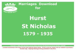 Hurst St Nicholas Marriages 1579-1935 (Download) D1537