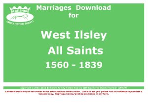 Ilsley, West All Saints Marriages 1560-1839 (Download) D1539
