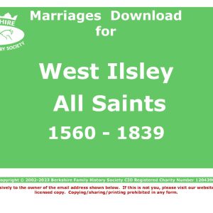 Ilsley, West All Saints Marriages 1560-1839 (Download) D1539