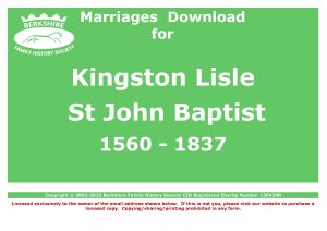 Kingston Lisle St John the Baptist Marriages (Download) D1542
