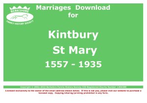 Kintbury St Mary Marriages 1557-1935 (Download) D1543