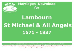 Lambourn St Michael & All Angels Marriages 1571-1837 (Download) D1544