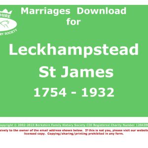 Leckhampstead St James Marriages 1754-1932 (Download) D1546