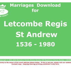 Letcombe Regis St Andrew Marriages (Download) D1548