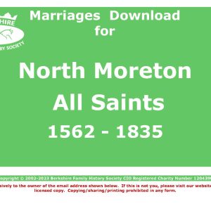 Moreton, North All Saints Marriages (Download) D1556