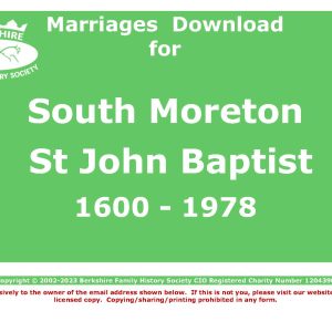 Moreton, South St John Baptist Marriages (Download) D1557