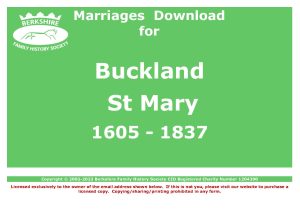 Buckland St Mary Marriages 1605-1837 (Download) D1559