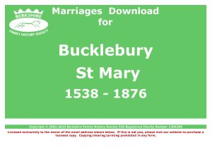 Bucklebury St Mary Marriages 1538-1876 (Download) D1560