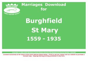 Burghfield St Mary Marriages 1559-1935 (Download) D1561