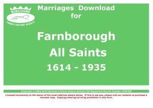Farnborough All Saints Marriages 1614-1935 (Download) D1563