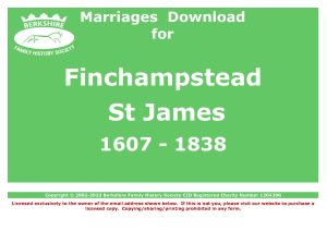 Finchampstead St James Marriages (Download) D1565