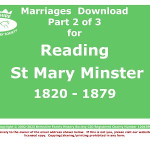 Reading St Mary Minster Marriages 1820-1879 (Download) D1573 Part 2 of 3