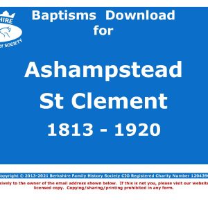 Ashampstead St Clement Baptisms 1813-1920 (Download) D1584