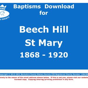 Beech Hill St Mary Baptisms 1868-1920 (Download) D1591