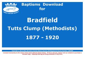 Bradfield Tutts Clump Methodists Baptisms 1877-1920 (Download) D1601