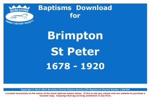 Brimpton St Peter Baptisms 1678-1920 (Download) D1605
