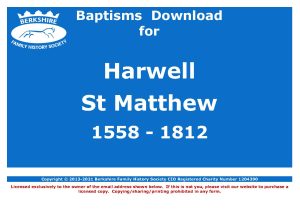 Harwell St Matthew Baptisms 1558-1812 (Download) D1643