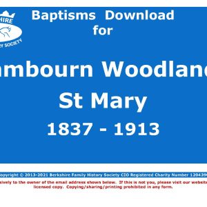 Lambourn Woodlands St Mary Baptisms 1837-1913 (Download) D1650