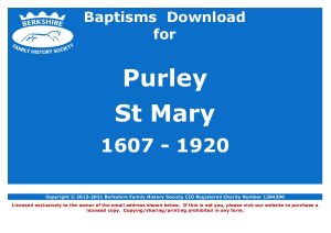 Purley St Mary Baptisms 1607-1920 (Download) D1668