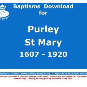 Purley St Mary Baptisms 1607-1920 (Download) D1668