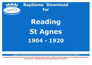 Reading St Agnes Baptisms 1904-1920 (Download) D1675