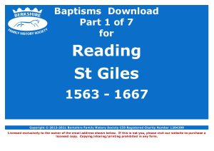 Reading St Giles Baptisms 1563-1667 (Download) D1676 (Part 1 of 7)