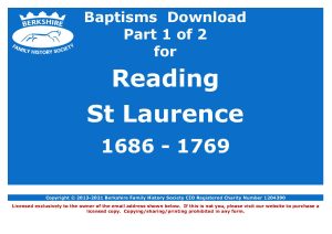 Reading St Laurence Baptisms 1686-1769 (Download) D1677 (Part 1 of 2)