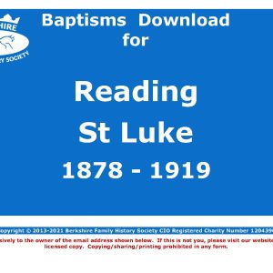 Reading St Luke Baptisms 1878-1919 (Download) D1678