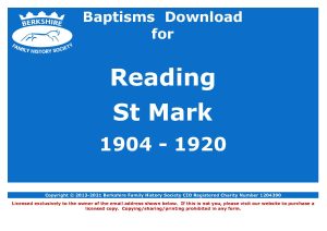 Reading St Mark Baptisms 1904-1920 (Download) D1679