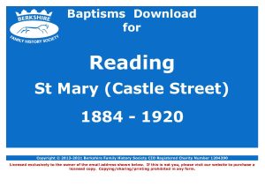 Reading St Mary Castle Street Baptisms 1884-1920 (Download) D1680