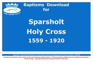Sparsholt Holy Cross Baptisms 1559-1920 (Download) D1690