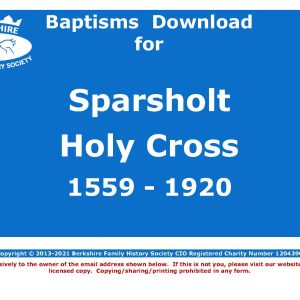 Sparsholt Holy Cross Baptisms 1559-1920 (Download) D1690