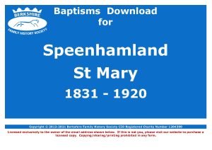 Speenhamland St Mary Baptisms 1831-1920 (Download) D1691