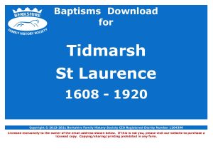 Tidmarsh St Laurence Baptisms 1608-1920 (Download) D1704