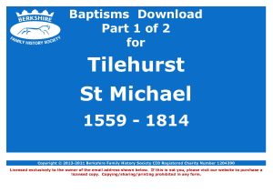 Tilehurst St Michael Baptisms 1559-1814 (Download) D1705 (Part 1 of 2)