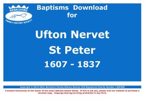 Ufton Nervet St Peter Baptisms 1607-1837 (Download) D1707