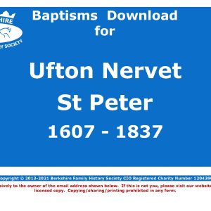 Ufton Nervet St Peter Baptisms 1607-1837 (Download) D1707