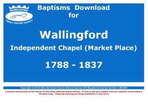 Wallingford Independent Chapel Market Place Baptisms 1788-1837 (Download) D1709