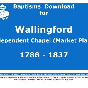 Wallingford Independent Chapel Market Place Baptisms 1788-1837 (Download) D1709