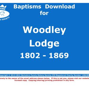 Woodley Lodge Baptisms 1802-1869 (Download) D1729