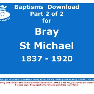 Bray St Michael Baptisms 1837-1920 (Download) D1733 (Part 2 of 2)